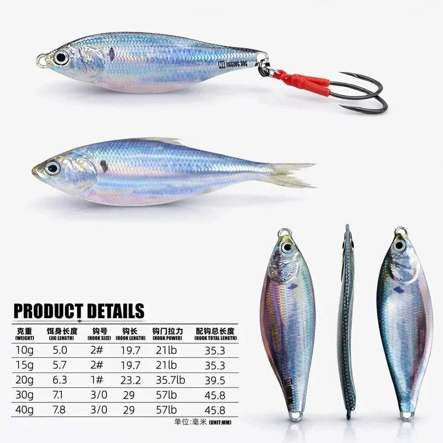 Fishing Lure Blade Bait - Metalowy jig, przynęta typu spinner, tonący,