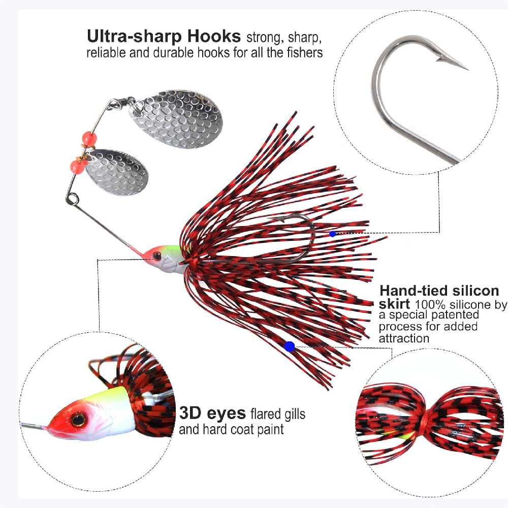 6 szt. Przynęt Spinnerbait, Bu – Fishing Lure Buzzbait recenzja i cena
